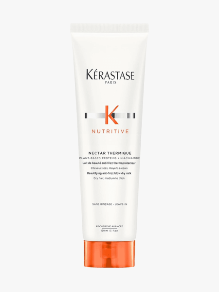 Kérastase Nutritive Nectar Thermique Heat Protecting Cream in branded tube component on a light gray background